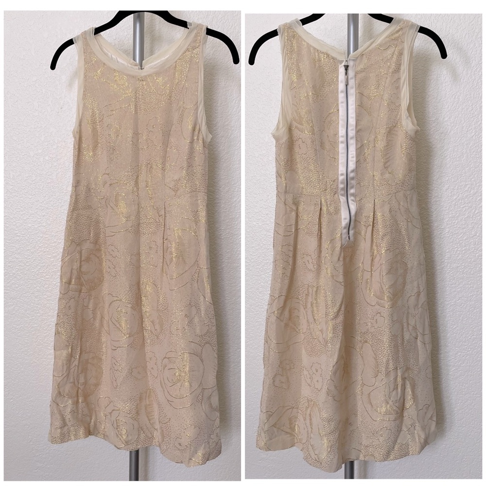 Rebecca Taylor metallic champagne dress, sz 2